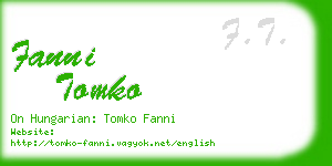 fanni tomko business card